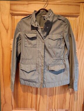 Vintage Gap Green Drab Y2K Cinched Army Utility Jacket Parka S
